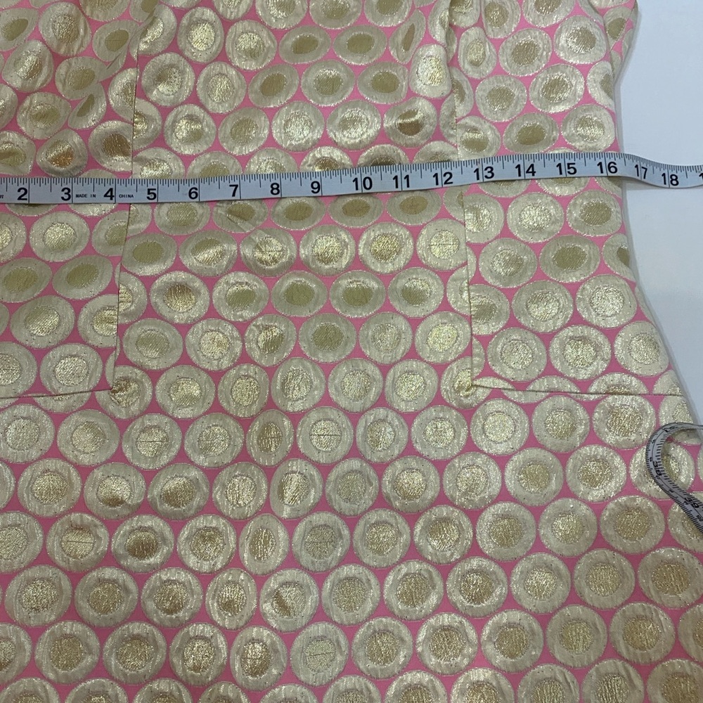 Lilly Pulitzer Pearl Halter Mini Shift Dress Pink Pop Dot Jacquard Metallic 12 - Picture 10 of 12
